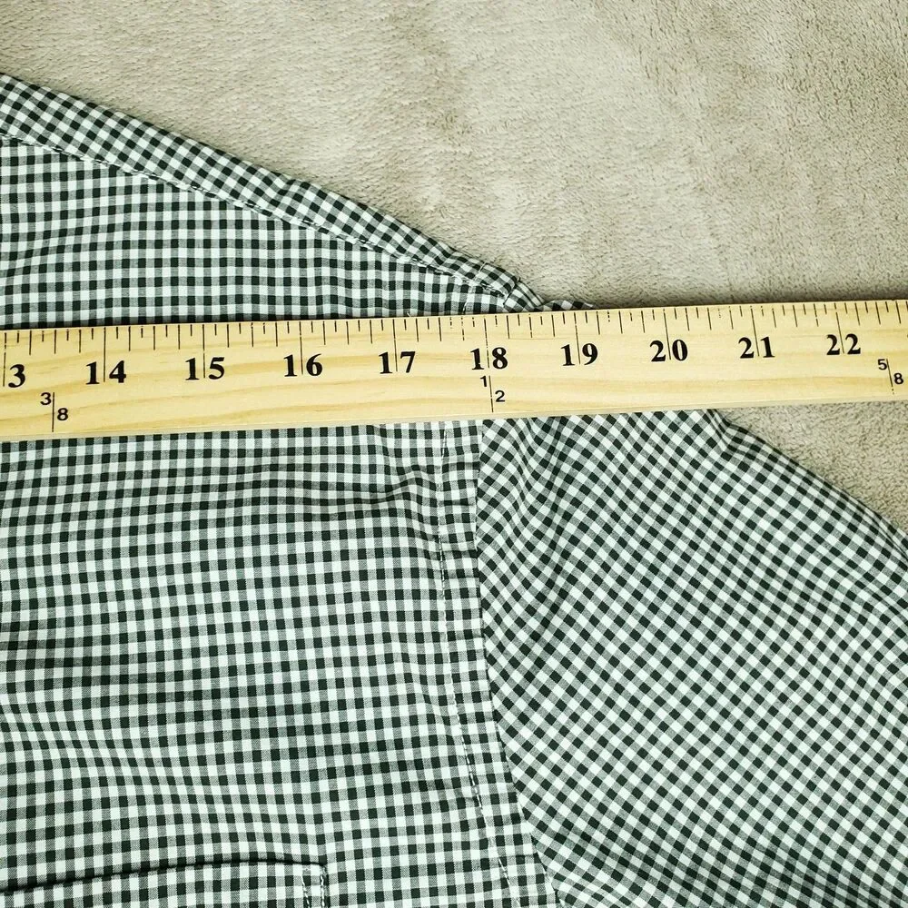 Banana Republic Shirt Mens Large Gray Check Untucked Fit Button Down Casual